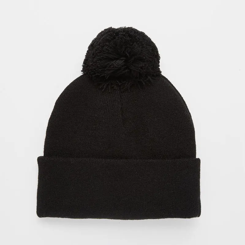 

Autumn Winter Accessory Men's and Women's Pom Pom Knit Beanie Hats Unisex Skull Cap Black Gray In Stock