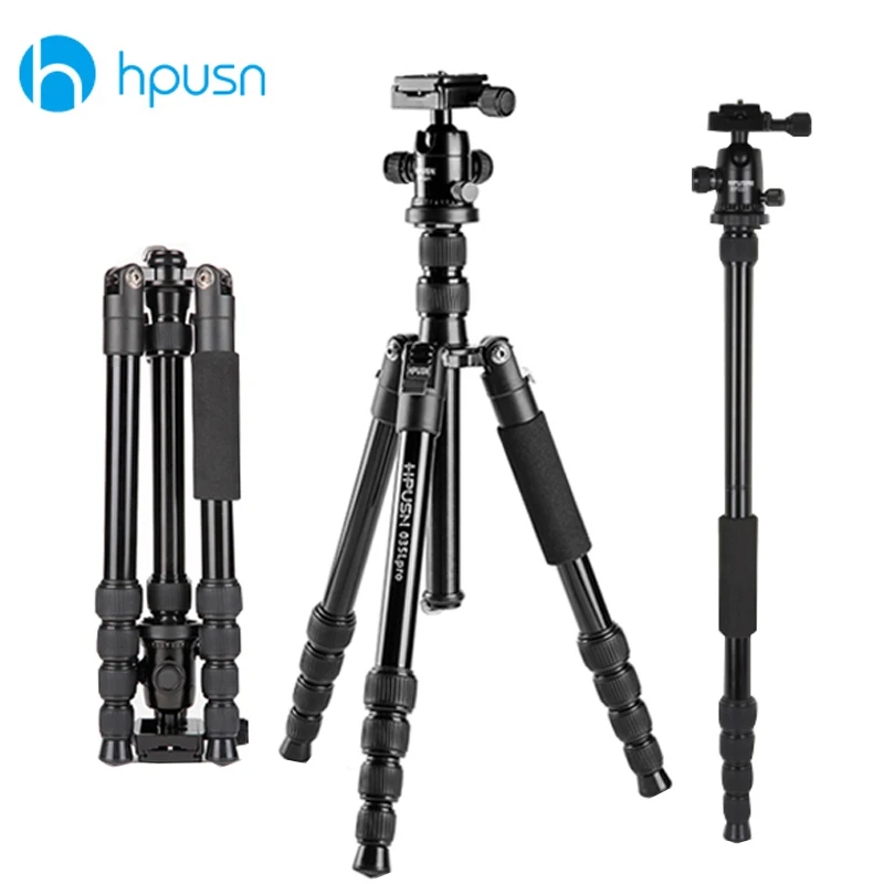 Hpusn Professional Photo Video Camera Aluminum Tripod 153cm 60.24" Tripods Monopod with Metal