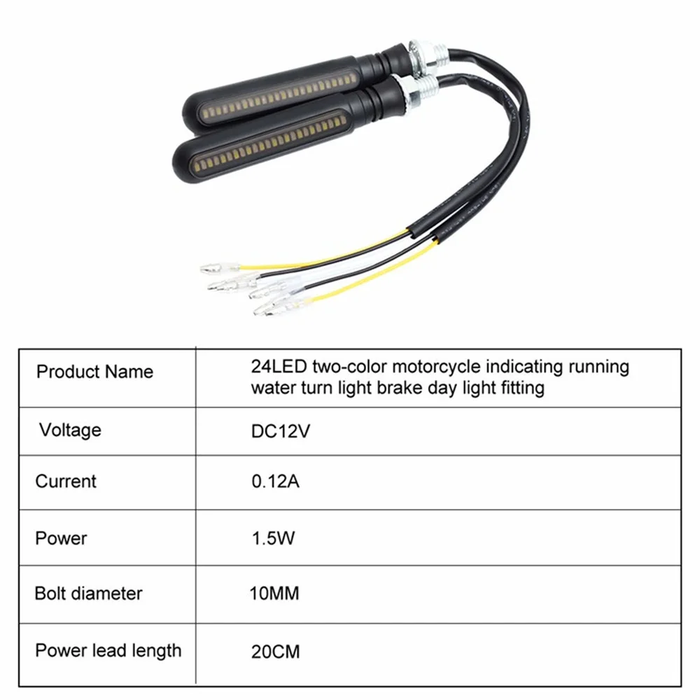 Yetaha 2 шт. светодиодный мотоцикл поворотники 4E знак струящаяся вода мигает стоп сигналы хвостовой индикатор бег свет DRL мигалка