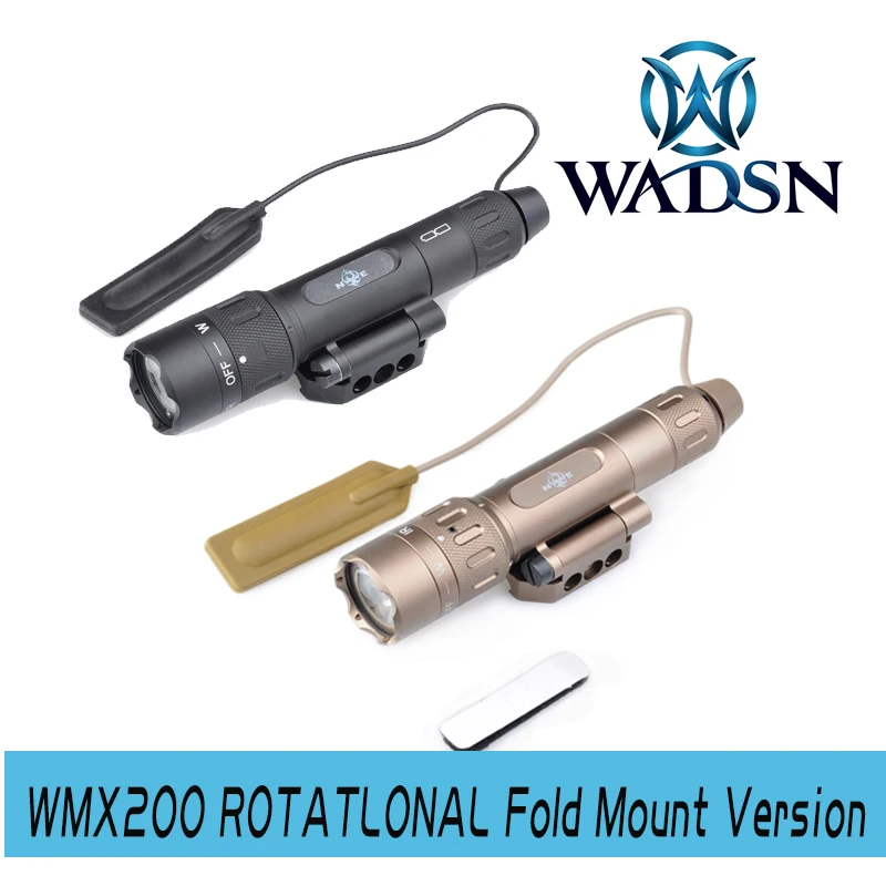 

WADSN WMX200 Rotational Fold Mount Q5 CREE LED IR Flashlight Strobe Version Tactical Hunting Weapon Light