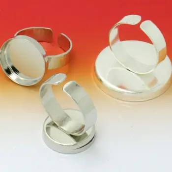 

10pcs Fit 16mm 20mm Two Color Adjustable Ring Blank Base Tray For Cameo Settings Cabochons Jewelry Making
