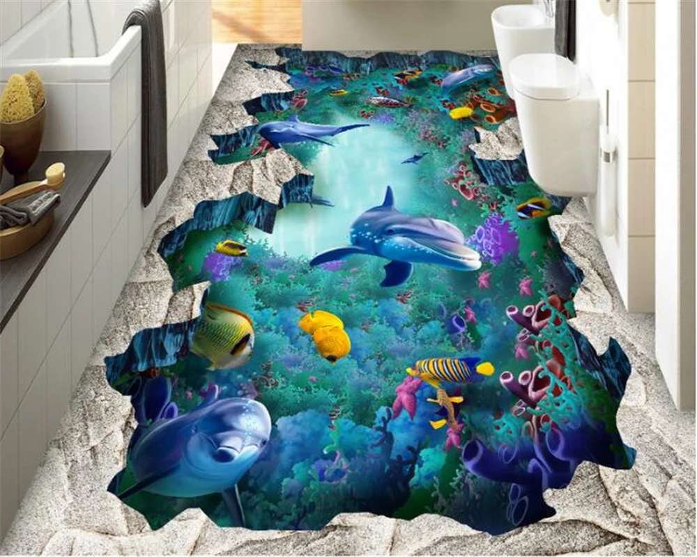 Modern 3D Painting On Floor for Simple Design