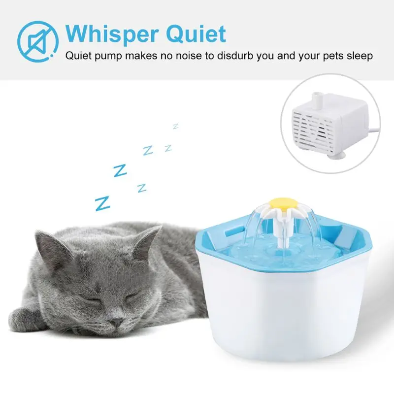 1.6L Automatic New Pet Water Dispenser Auto Drinking Device Fountain Electric Dog Cat Water Feeder Funny Silent Mute With Mat