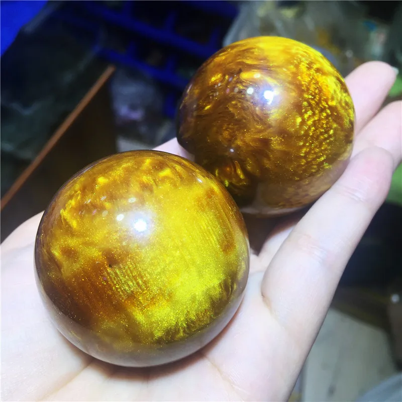 Новинка 50 мм красивая золотая морская ива Коралловая насадка шар orb с лечебным