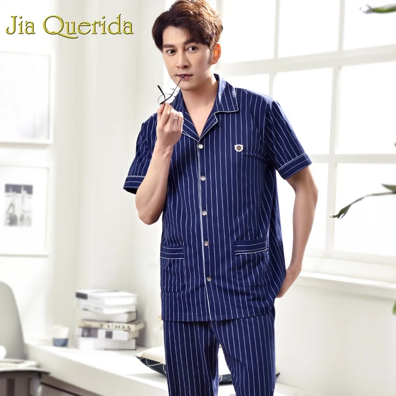 J & Q мужские пижамы Мужская одежда для сна весна 2019 новинка 100% хлопок пижама Homme Coton