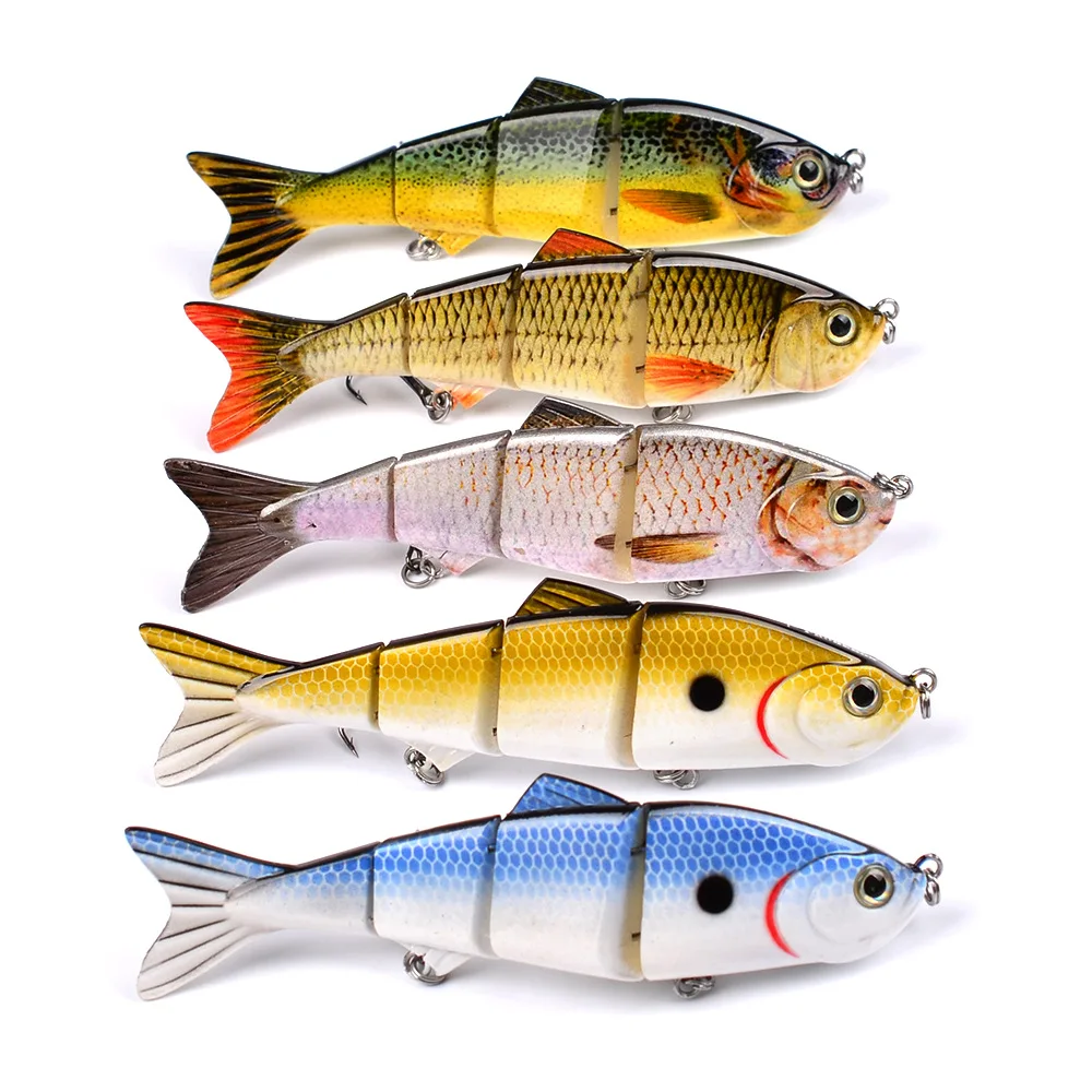 5pcs//Lot Fishing Lure Jointed Lures 4 Sections Swimbait Baits Tackle 19g-12.7cm