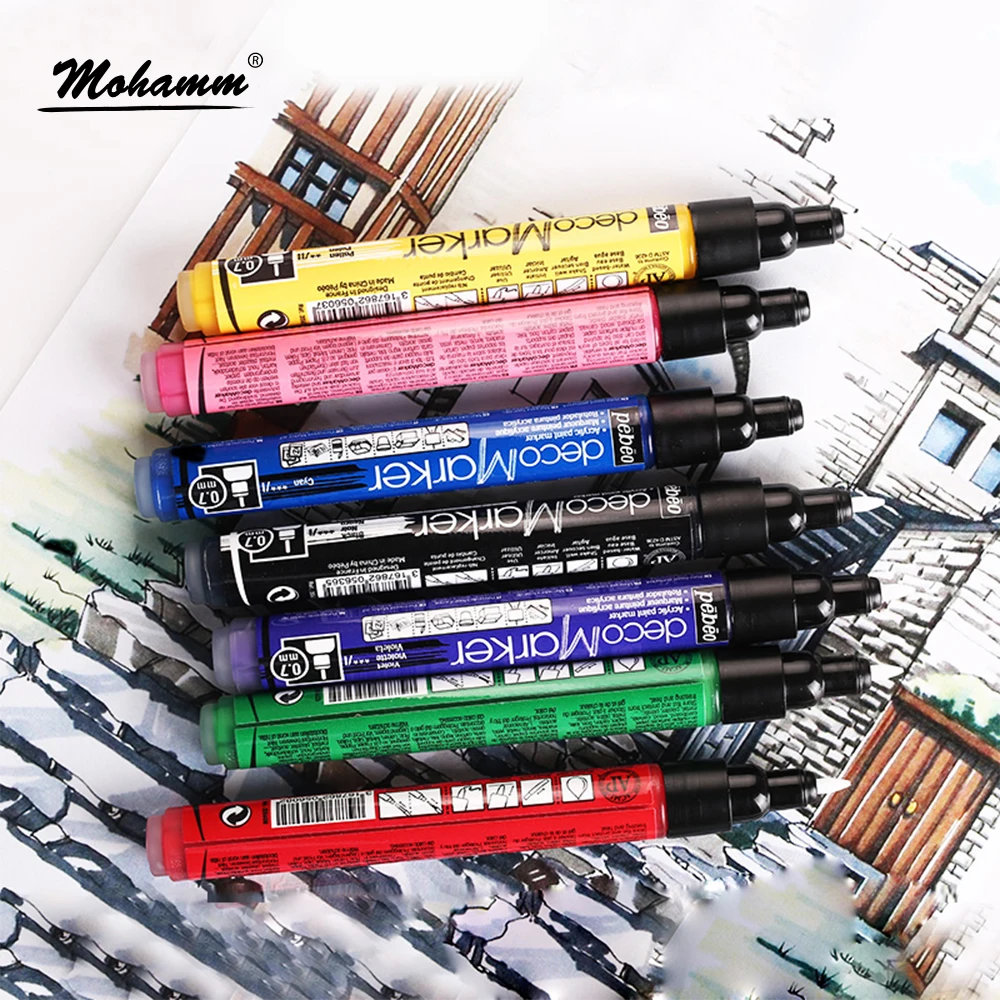 2pcs/Lot Oil based Waterproof Marker Pen Acrylic Ink 4mm Broad Tip Gold
