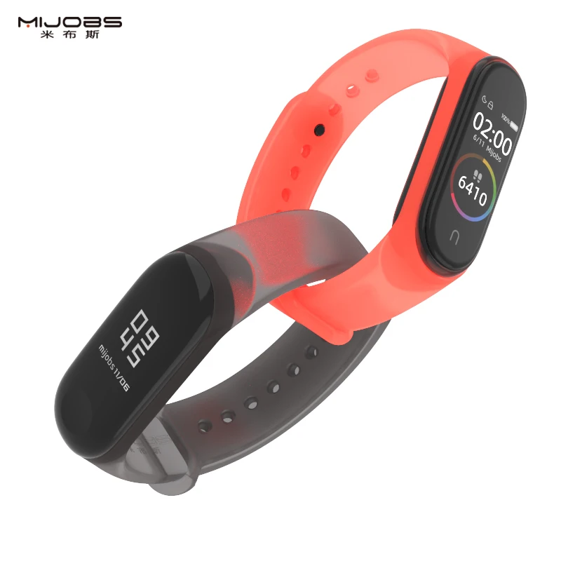 Ремешок Mijobs для Mi Band 4 3 спортивные часы силиконовый ремешок на запястье