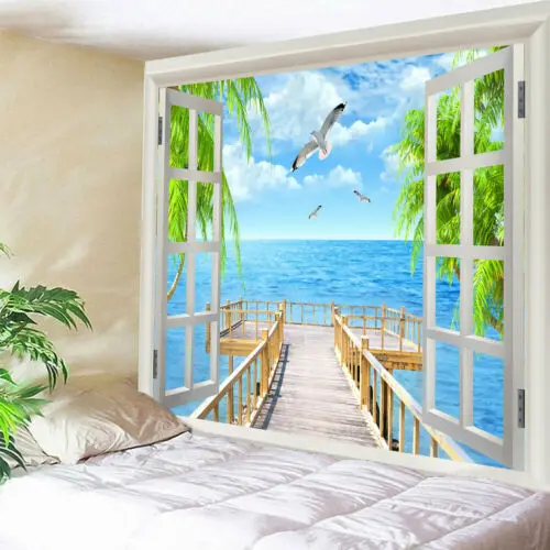 

Mediterranean Tapestry Hanging Wall Landscape Throw Bedspread Home Decor