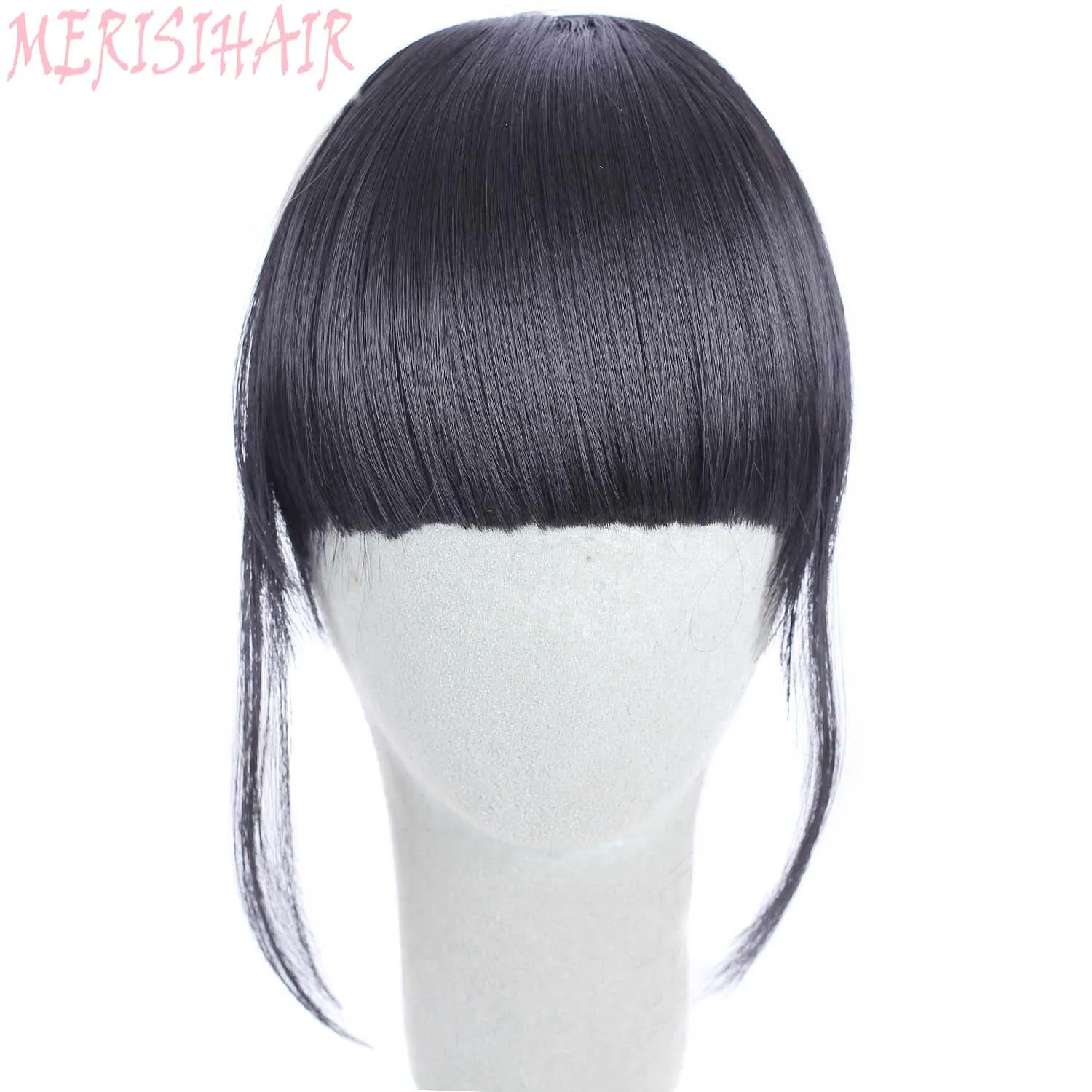 MERISI HAIR 8 Color Clip In Hair Bangs Hairpiece Synthetic Fake Bangs Hair Piece Clip In Hair Extensions