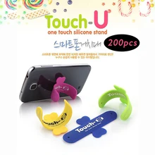 MINI U shape bracket simple one Touch U Silicone Holder for iphone samsung ipad tablet Mobile Phone stand Gift accessories 200pc