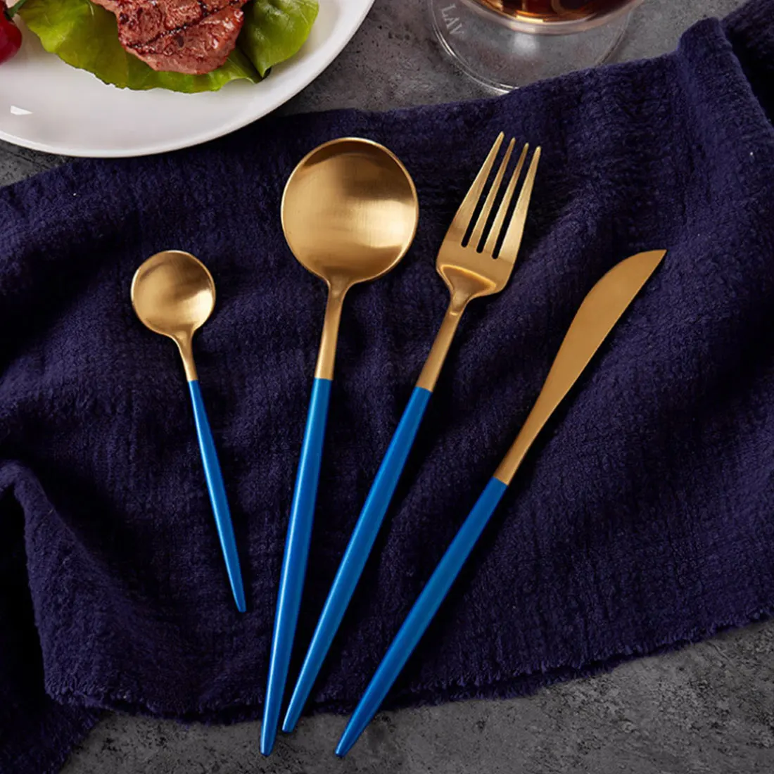 Buy Tableware 4Pcs Gold European Knife Dinnerware 304