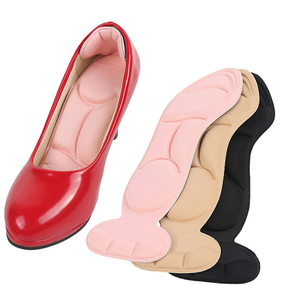 Relief Shock Absorption 2 IN 1 Breathable Non Slip Insole Soft Sponge Reduce Fatigue Massage Cushion Walking Heel Pads Solid