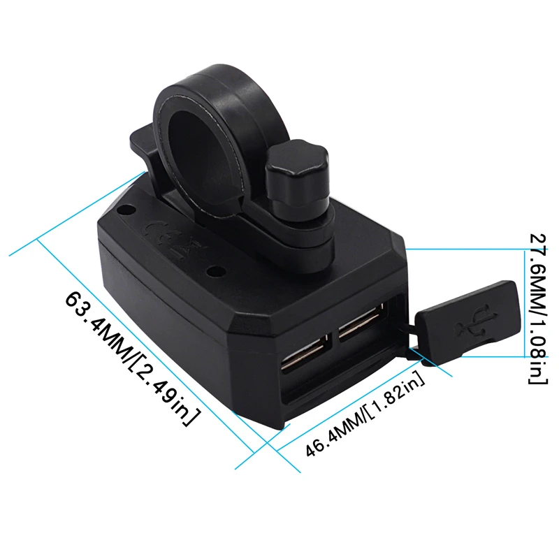 Мотоциклетное водонепроницаемое зарядное устройство MotoLovee 10 В 80 в 2 4 А с двумя USB