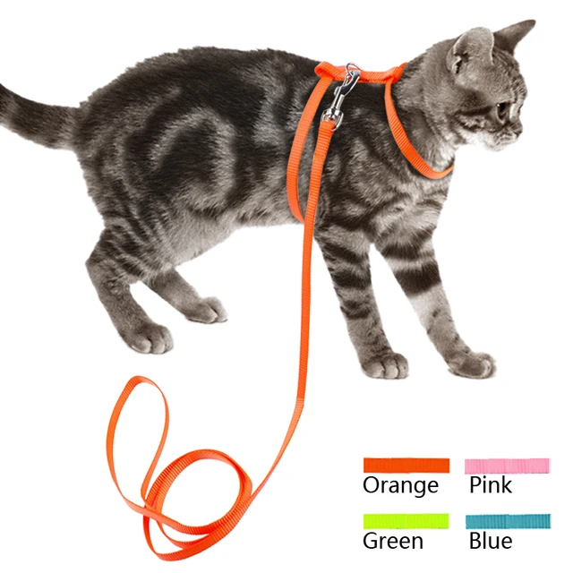 Nylon Cat Harness & Leash Set Pet Kitten Small Dogs Nylon Strap Belt