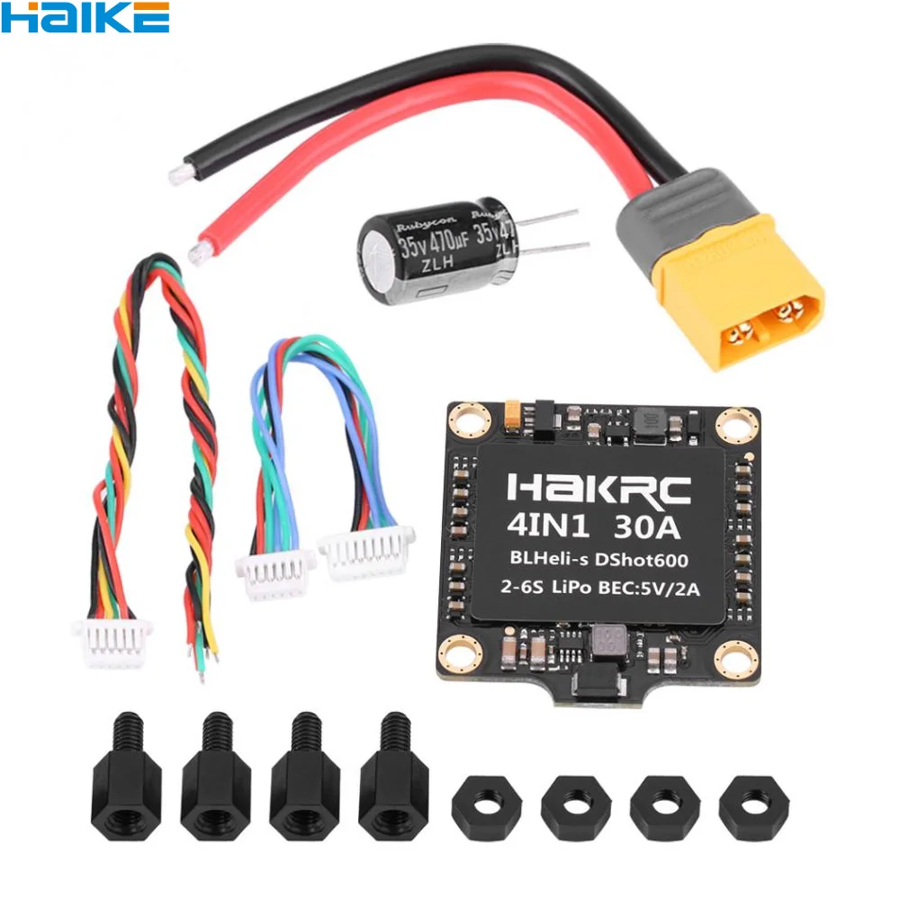 HAKRC 15A 20A 30A 40A 50A 4 в 1 3 6S blheli _ 32 5V 3A BEC Dshot1200 мини размер ESC для DIY квадрокоптера FPV гоночного дрона|Детали и