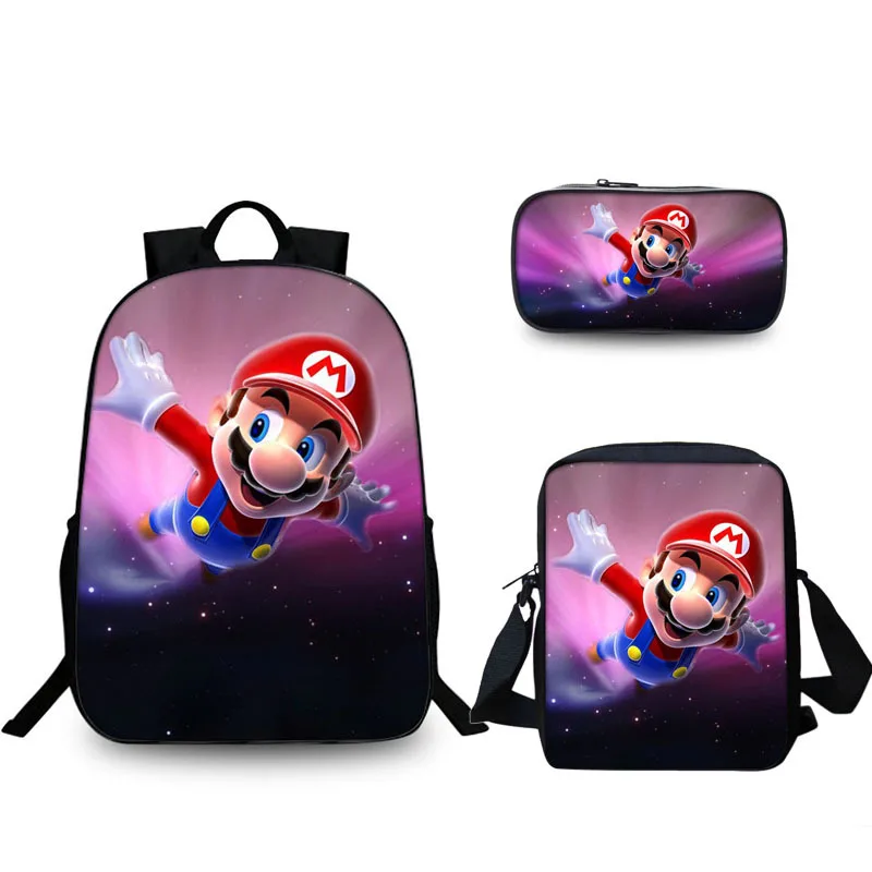 3 шт./компл. ученические рюкзаки для девочек и мальчиков ранец красивый подарок Сюрприз школьный рюкзак Супер Марио рюкзак Bros для детей подростков