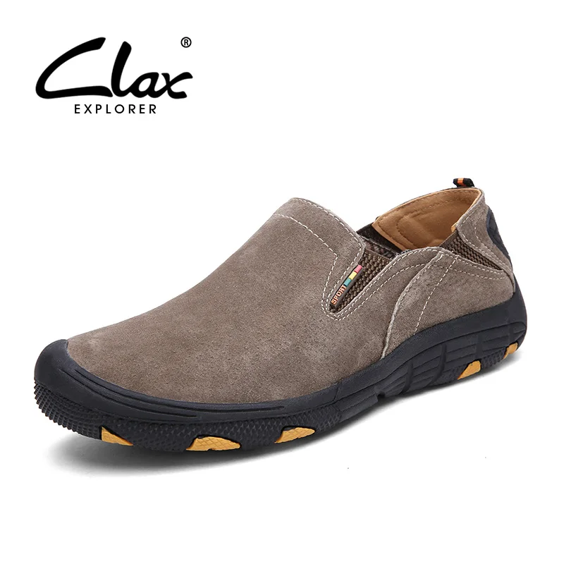 

CLAX Man Shoes Summer Suede Leather Shoe Slipons Men Loafers Male Walking Footwear Breathable Big Size