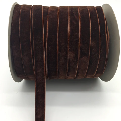 5/8" 15mm Coffee Soft Velvet Ribbon Headband Clips Bow Wedding Christmas Decoration
