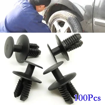 

100pcs Car Plastic Rivets Fastener Fender Bumper Clips 9mm For Mercedes-Benz BMW