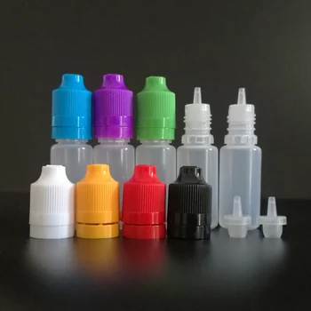 

Colorful 10ml PE Empty Refillable Bottles With Tamper Evident Caps Long Thin Tip for E cig liquid E juice Nail Gel, 3000pcs/lot