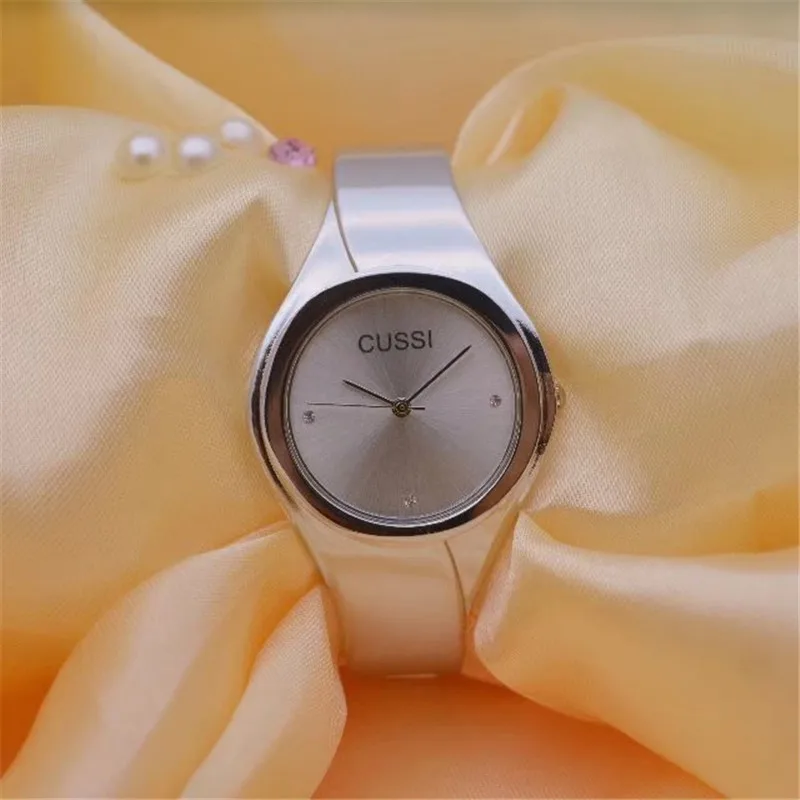 CUSSI Золотые женские часы-браслет Топ бренд класса люкс женская одежда часы кварцевые наручные часы Reloj Mujer подарки для влюбленных