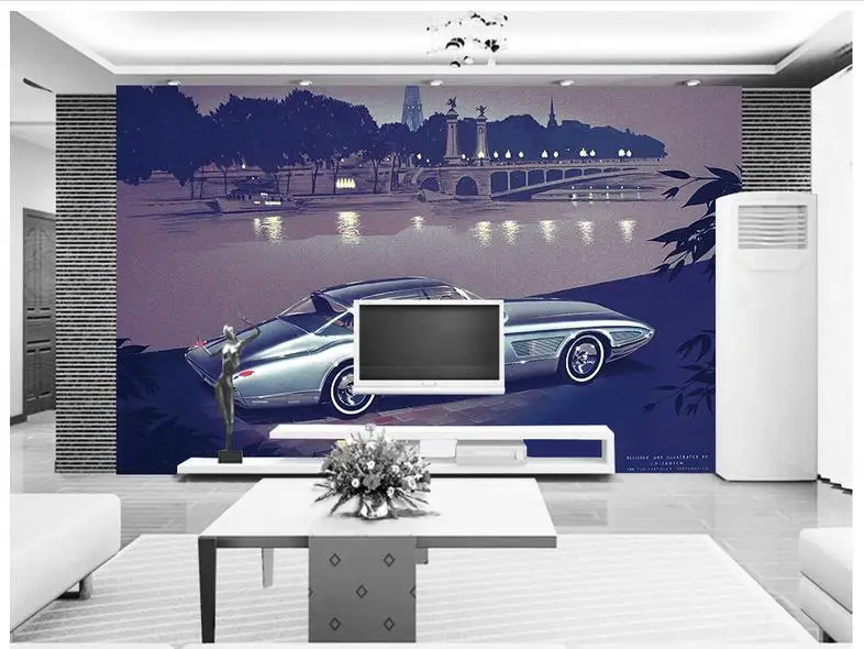 

3d wallpaper 3d murals wallpaper for walls 3 d beauty Modern motor city river bridge city scenery livingroom wallpaper decor