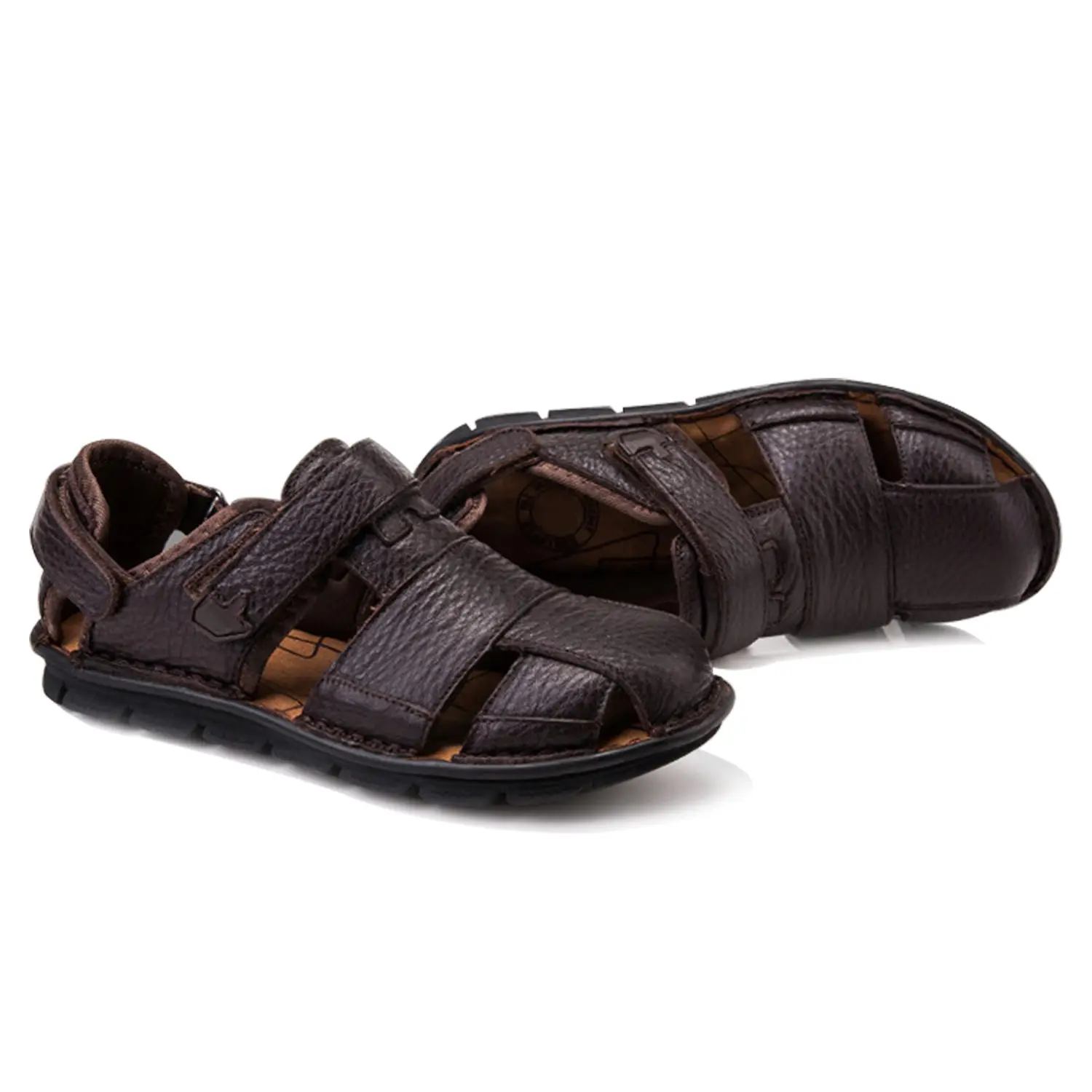 

HEBA Genuine Leather Summer Shoes Men Sandals Fashion Casual Shoes Male Sandalias Beach Shoes Soft Bottom Breathable Men Slipp