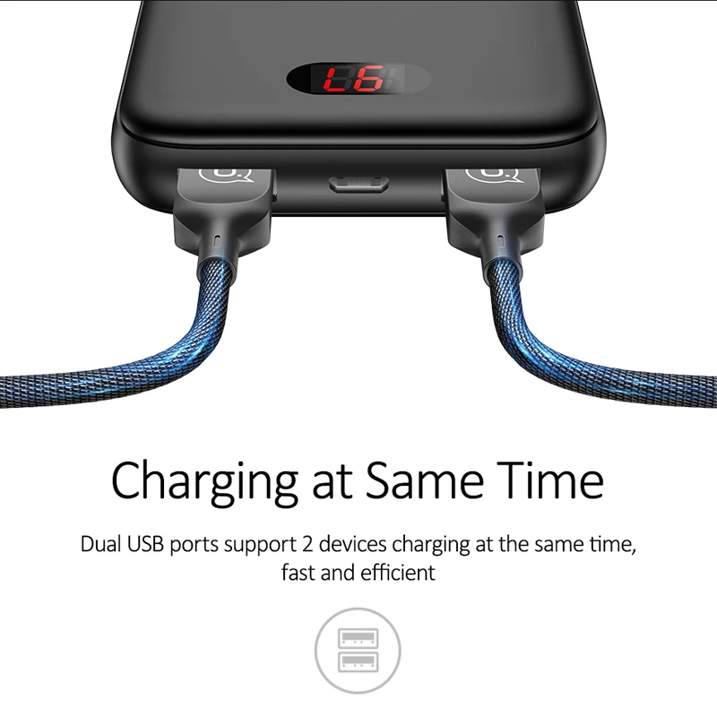 Günstige Power Bank für xiaomi mi iPhone, USAMS mi ni Pover Bank 10000mAh Led anzeige Power Externe Batterie Poverbank Schnelle lade
