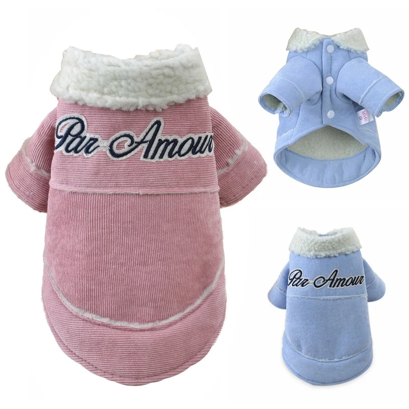 

Thicken Dog Jacket Dog Clothes for Small Dogs Pet Coat Warm Winter Puppy Clothing Yorkies Chihuahua Corduroy Clothes