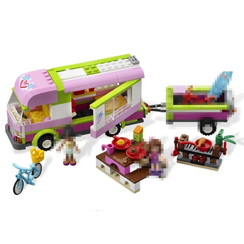 

BELA 314pcs 10168 Adventure Camper Building Blocks Model Figure Educational Compatible Legoings Girl Friends Toys For Children