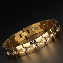 Европейский и американский мужской браслет из титановой стали с гальваническим покрытием, золотой магнит, ювелирные изделия из нержавеющей стали