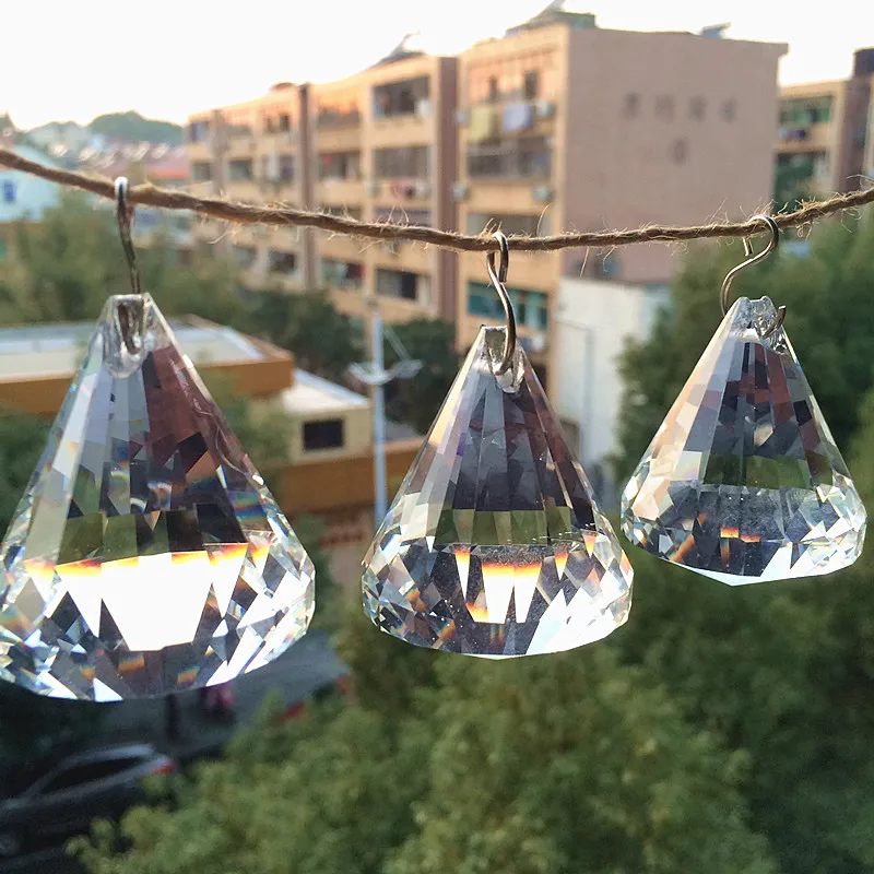 10 шт. хрустальные прозрачные граненые алмазные формы Висячие хрустальные подвески для люстры хрустальный шар 40 мм