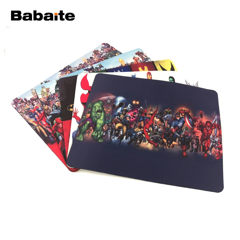 

Babaite250x290x2mm Marvel Comics Superheroes Collage Customized Mouse Pad Fashion Avengers Computer Notebook Gaming Mice Mat Pad