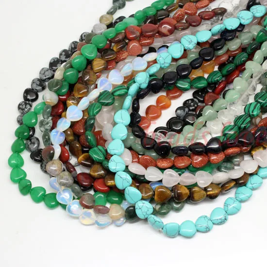

Pick style 1Strand 16"(40pcs)Natural stone Love Heart Lose Beads 10mm (w03035-w03050)Free Shipping