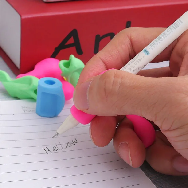 7 шт./упак. карандаш ручки профессиональная терапия насадка на карандаш дети школьные канцелярские ручки управление правый силикон письмо