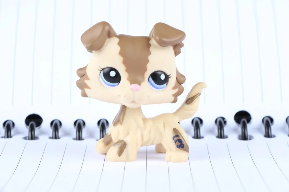

New Pet Collection Figure #2210 Cream Brown Purple Eyes Collie Dog Puppy Child Loose Cute Toys