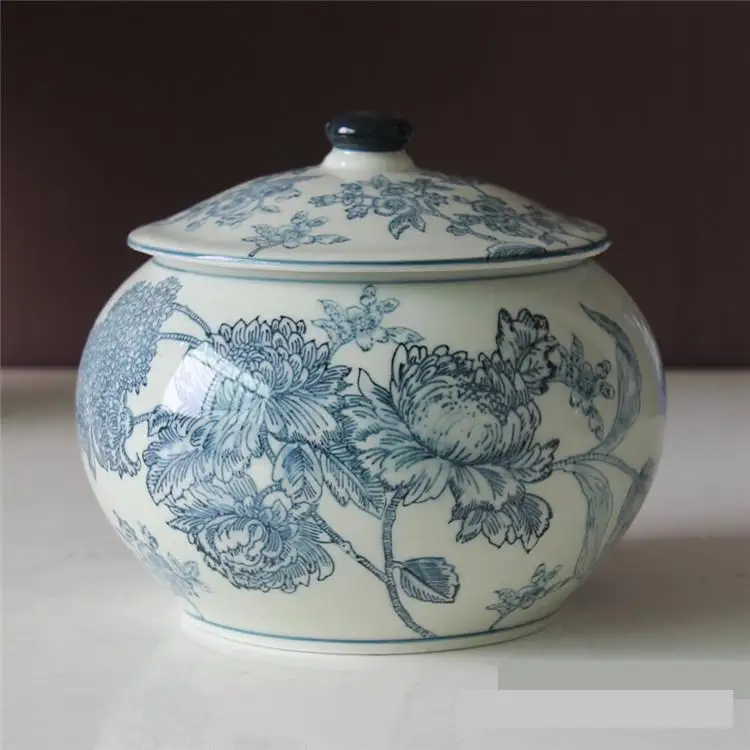 Asian Ceramics jar Antique Colors elegant With Porcelain pot Storage jar Home Furnishing blue