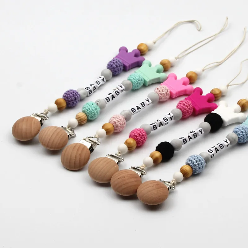 

DIY Silicone Personalised Baby Pacifier Clips, Funny Pacifier Chain with Mouse Holder for Baby, Baby Gift BPA Free