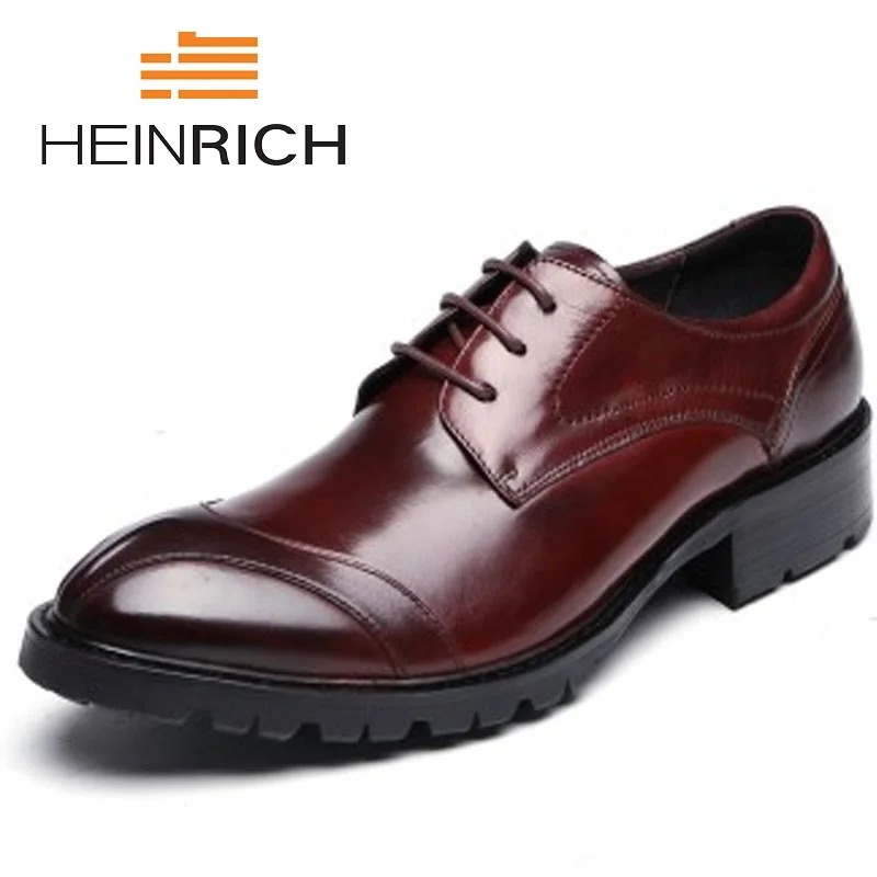 

HEINRICH New Fashion Men Shoes Genuine Leather Men Dress Shoes High Quality Comfortable Business Shoes Man Herren Schuhe