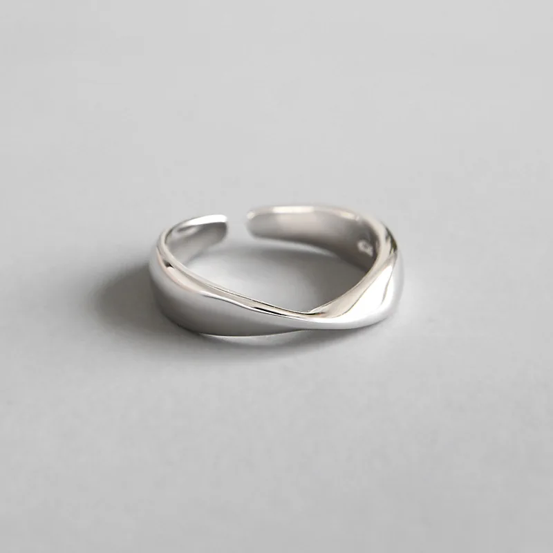 

MissYe Women Fashion Jewellery 925 Silver Adjustable Open Mobius twisted Ring