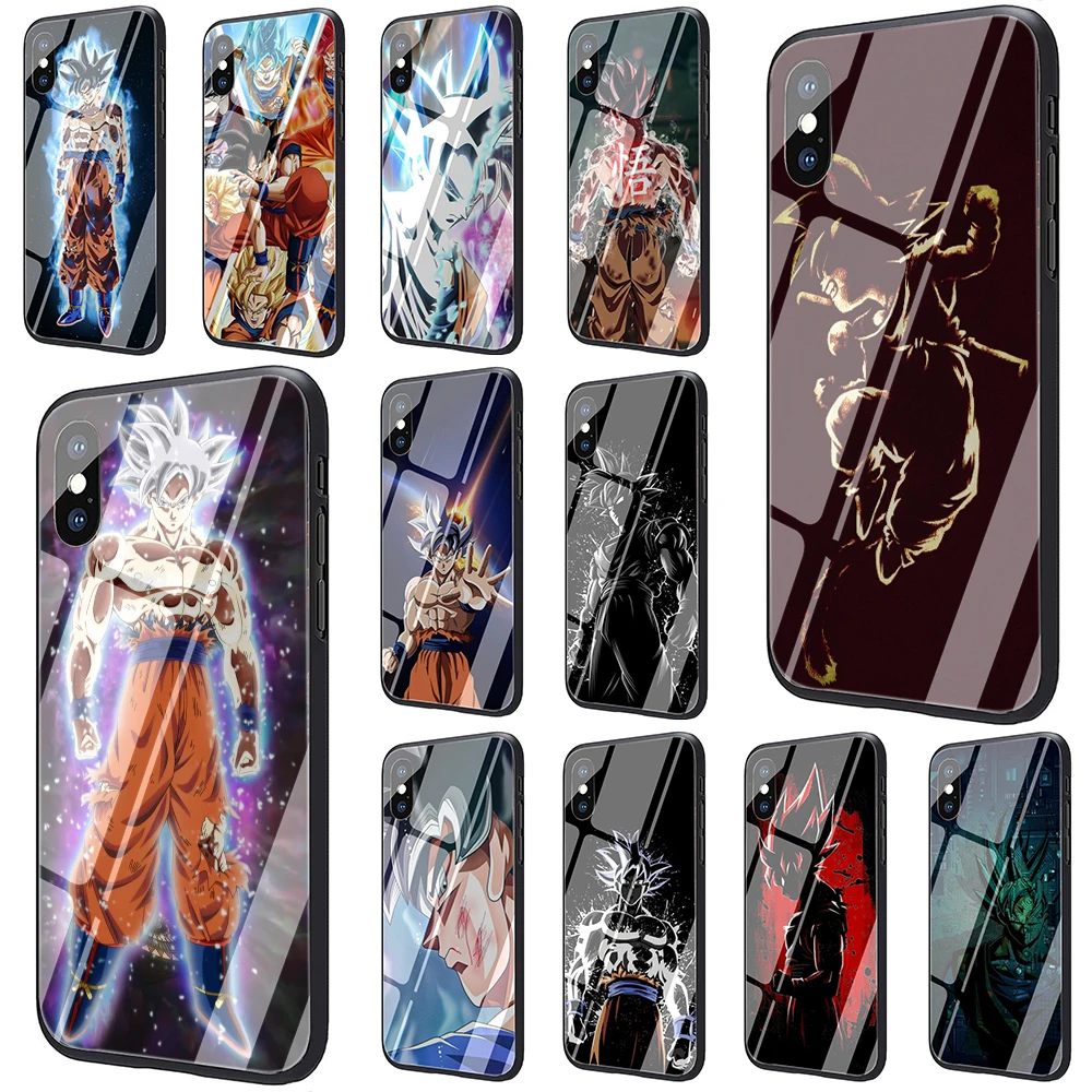 

Dragon Ball Z Anime Goku Cartoon Tempered Glass Phone Cover Case for iphone 5 5S 6 6S Plus 7 8 Plus X XS XR 11 Pro Max