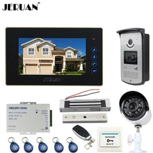 JERUAN Wired 7 inch TFT Touch key Video Door Phone intercom System + waterproof RFID Access IR Camera + 700TVL Analog Camera