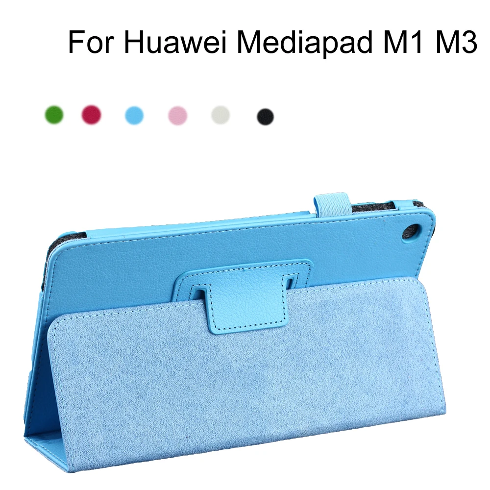 Viviration New Tablet PU Leather Hard Cover Smart Stand Shell Skin Protector For Huawei Mediapad M1 8.0 M3 8.4 Inch BTV-W09/DL09