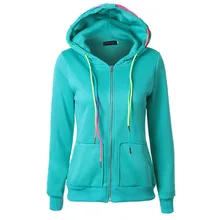 OLGITUM hoodies Womens Sweatshirts Solid Color HoodiesCotton Blend Slim Ladies Tracksuits Zipper Jacket Coat Female SS007