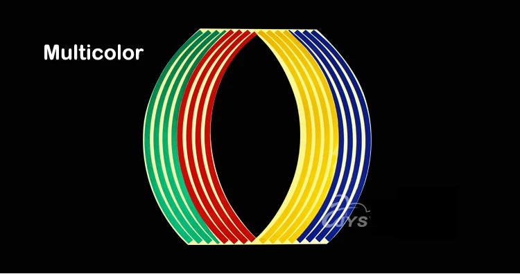 Мотоцикл Скутер обода колеса Светоотражающие металлические наклейки-полоски, Наклейка Красочные