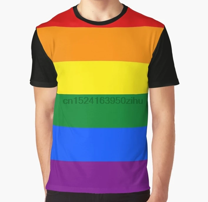 

All Over Print T Shirt Men Funny tshirt Gay LGBT Flag Graphic T-Shirt