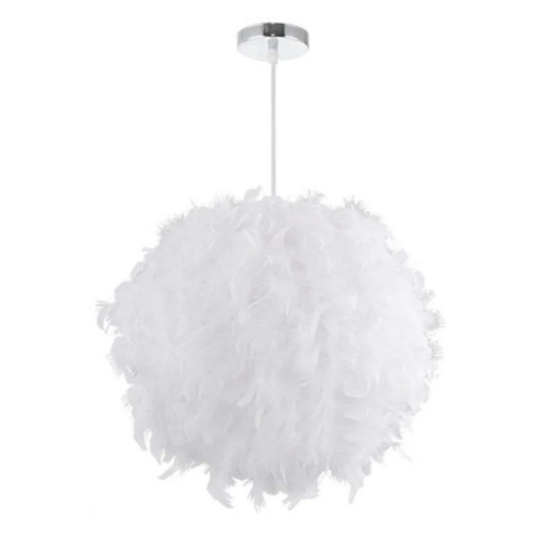

Pendant Light Romantic Ball Shape PVC Feather Hanging Lamp Lamparas Lustre E27 2200V For Bedroom Dinning Living Room 2018