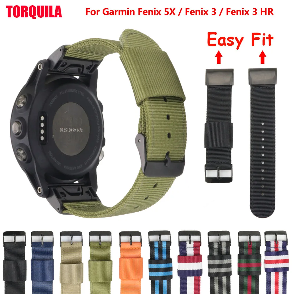 TORQUILA 26 мм нейлоновый ремешок Nato для Garmin Fenix 6X/6X Pro/5X/5X Plus/3/3HR быстросъемный