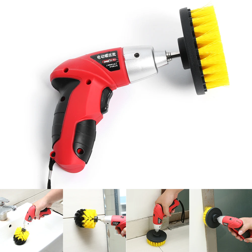 

1PC Power Drill Brush Multifunction Cleaning Brush Power Scrubber Stiff Scrub Brush Kitchen Bathroom Tile Car Clean Brush